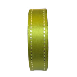 Ruban Satin Double Face 24mm x 20m Olive Green/Gold