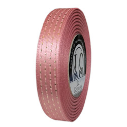Ruban Satin Double Face 15mm x 20m Old pink/Gold