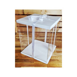 Boîte à gâteau Blanc Carré 26 x 26 x 31cm