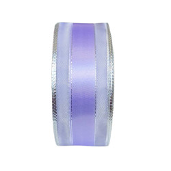 Ruban Satin Double face Lavender/Silver 40mm x 25m