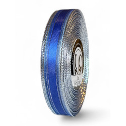 Satin Ruban Double face 15mm x 25m Dark Blue/Silver