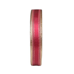 Satin Ruban Double face 15mm x 25m Burgundy/Gold