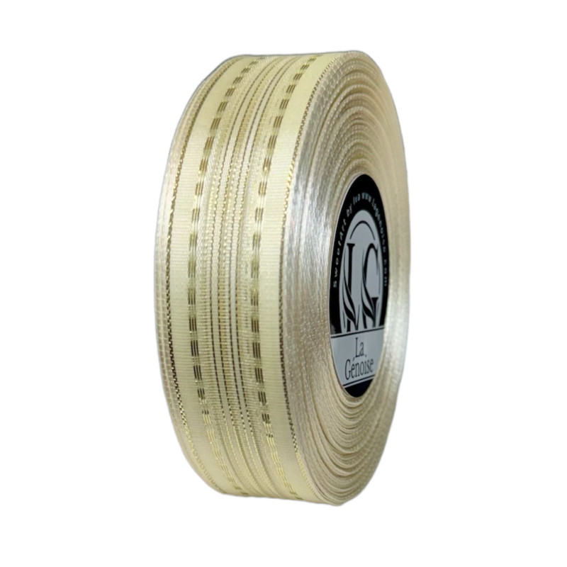 Ruban Taffetas Double Face 25mm x 25m Cream