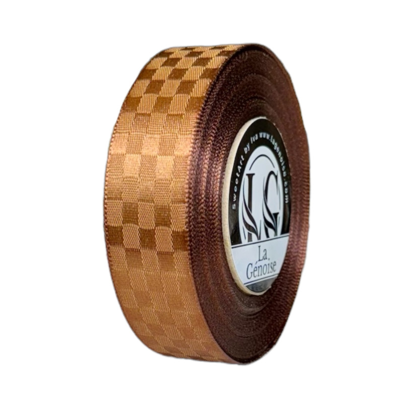 Satin ruban-Double Face 25mm x 20m Brown