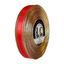 Satin Ruban Double face 15mm x 25m Red/Gold