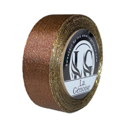 Ruban Torsadée Double Face Brown/Gold