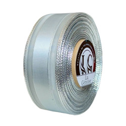 Ruban Satin Double face Grey/Silver 40mm x 25m