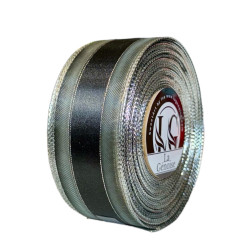 Ruban Satin Double face Black/Silver 40mm x 25m