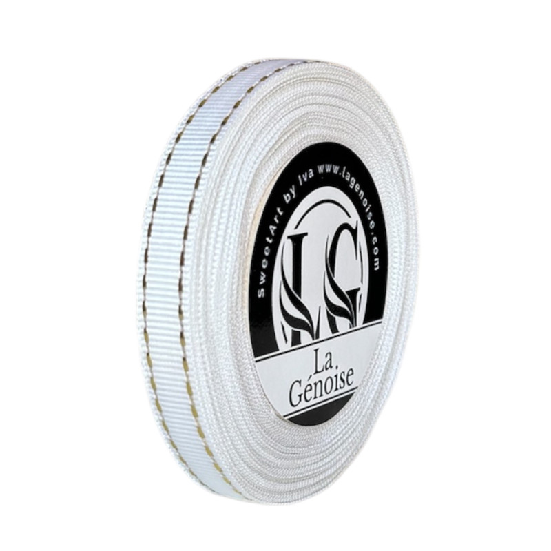 Ruban Gros Grain White/Silver 10mm x 10m