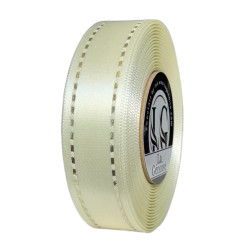 Ruban Satin Double Face 24mm x 20m Cream/Gold