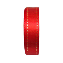Ruban Satin Double Face 24mm x 20m Red/Gold