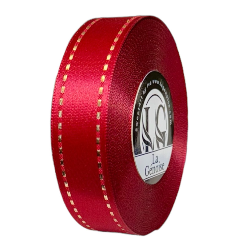 Ruban Satin Double Face 24mm x 20m Burgundy/Gold