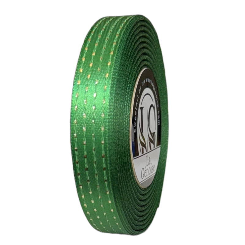 Ruban Satin Double Face 15mm x 20m Green/Gold