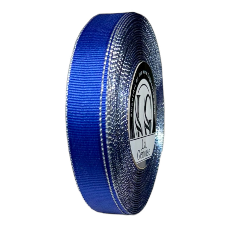 Ruban Gros Grain Double Face 15mm x 25m Royal Blue/Silver