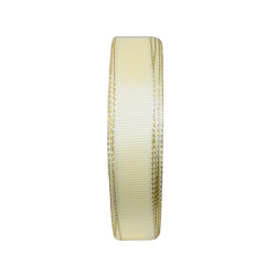Ruban Gros Grain Double Face 15mm x 25m Cream/Gold