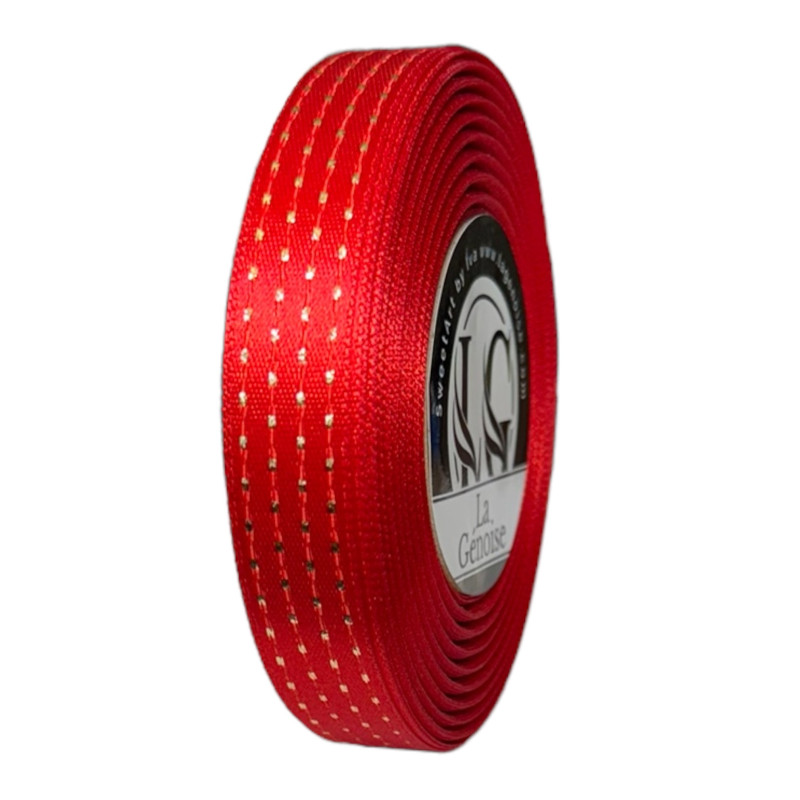 Ruban Satin Double Face 15mm x 20m Red/Gold